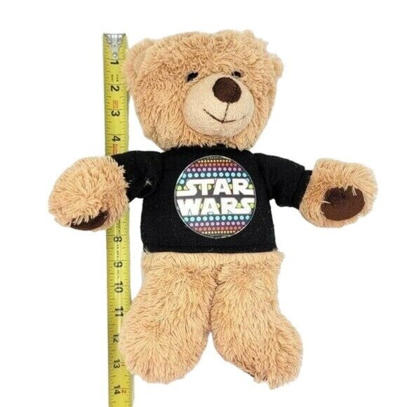 2/$15 Star Wars Teddy Bear Plush Brown 13.5" Black Shirt Retro Logo Design - Picture 12 of 12